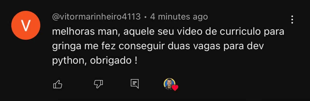 Depoimento de aluno