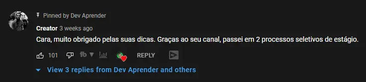Depoimento de aluno
